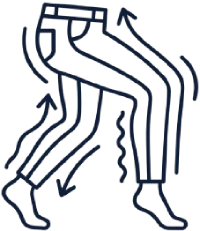 Loose pants movement outline icon