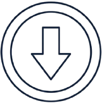 Downward arrow in circle icon