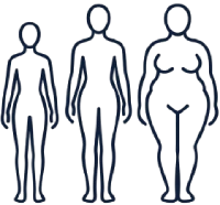 Three female body shape icons